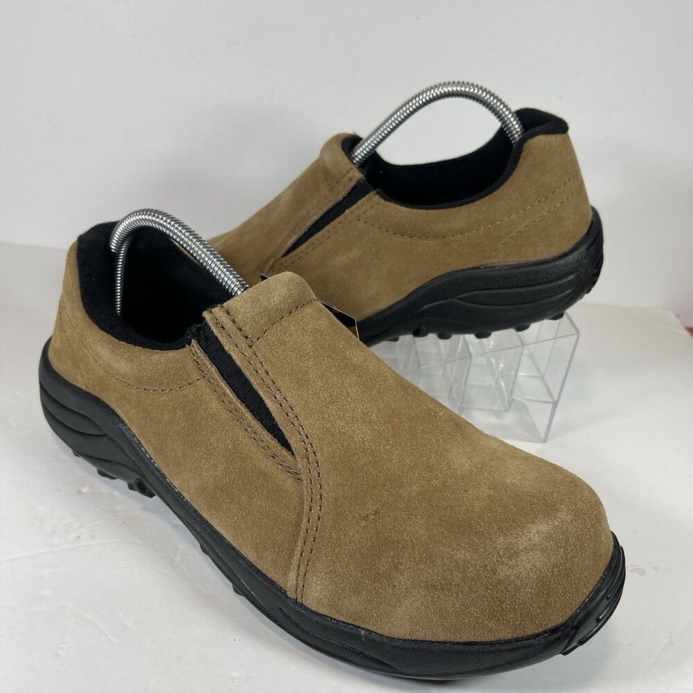 Brazos Work Force Men’s Steel Toe Slip On Work Shoes Suede Brown ASTM F2413-17